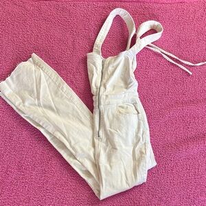 Free People White Denim Jumpsuit